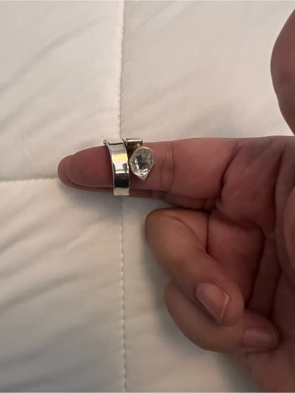 Lilly Barrack Contemporary Silver with Herkimer Diamond
